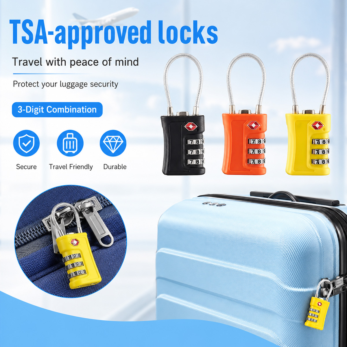 Outdoor Sport Backpack - Lucchetto TSA Approvato con Combinazione a